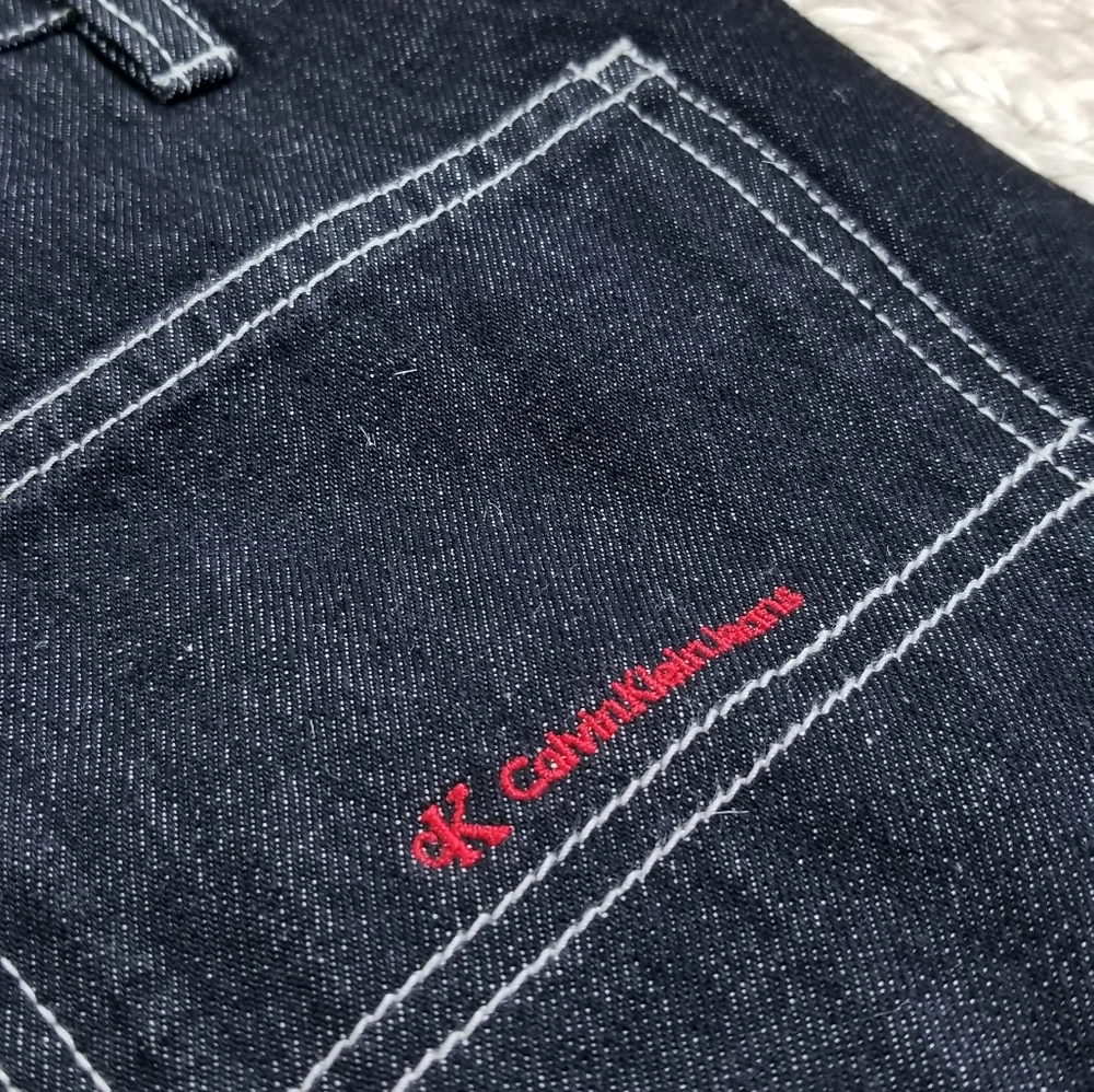 VTG 90s Calvin Klein Denim Overall Dress - Picture 9 of 16
